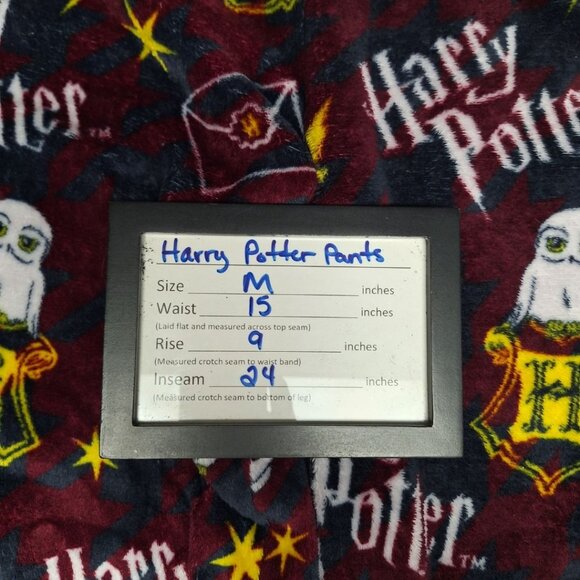 Harry Potter Pants Womens Medium Red Wizard Hogwarts Owl Hedwig Fuzzy Pajama - Picture 5 of 7
